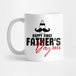 Happy First Fathers Day 2024 New Dad  Funny Gift Mug